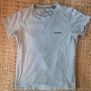 Patagonia Lt Blue Short Sleeve Tee Essential Crew Casual Luxury